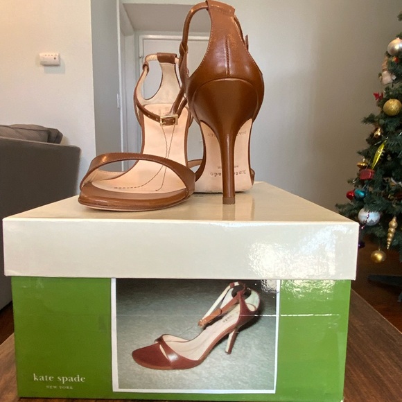 Kate Spade Brown Leather Ankle-Strap Sandals - Picture 6 of 6